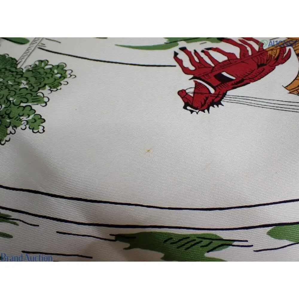 6494 - Hermes Jeu des Omnibus et Dames Blanches Silk Carre 90 - Picture 14 of 15